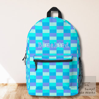 Mochila Impresa Neon Blue Color Pattern