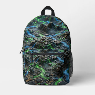 Mochila Impresa Neon Circuit Flow Backpack