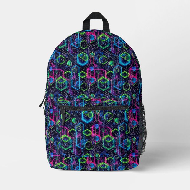 Mochila Impresa Neon Halos (Anverso)