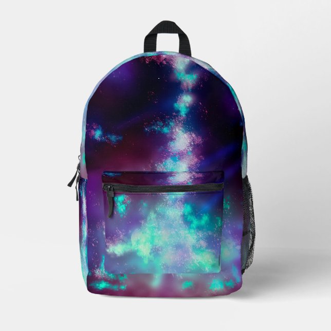 Mochila Impresa Neon Lights Night Sky (Anverso)