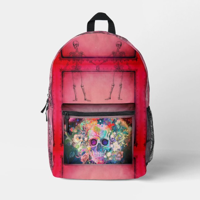 Mochila Impresa Neon Skull (Anverso)