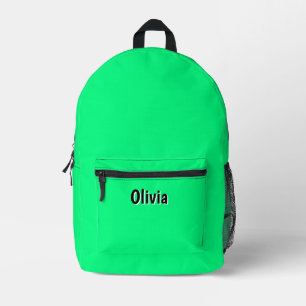 Mochila Impresa Neon Spring Green y Black 3D Nombre personalizado