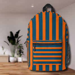 Mochila Impresa Neon Sunset Naranja y Ocean Blue Guay Striping