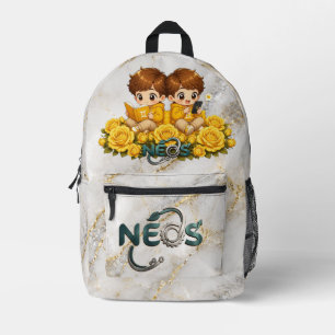 Mochila Impresa Neos Kawaii Zodiaco Géminis