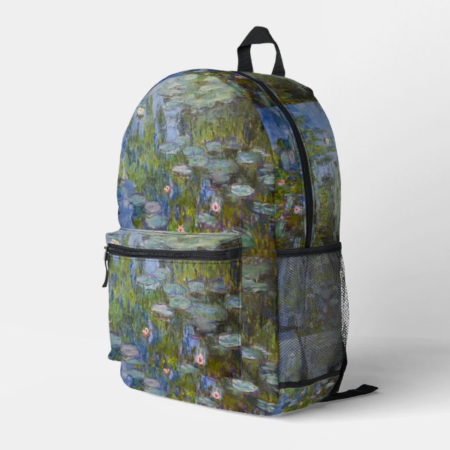 Mochila Impresa Nieves por Claude Monet, impresionista clásico (Esquina derecha trasera )