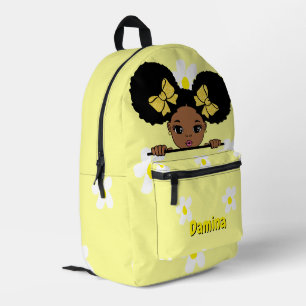 Mochila Impresa Niña bebé personalizada amarilla