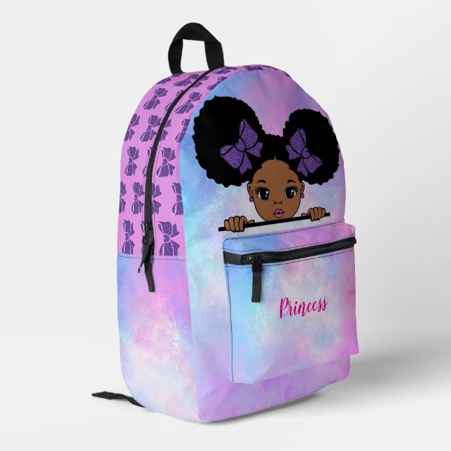 Mochila Impresa Niña Bebé Personalizada Morada (Esquina izquierda trasera)