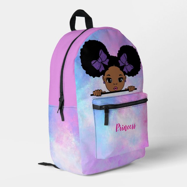 Mochila Impresa Niña Bebé Personalizada Morada (Esquina izquierda trasera)