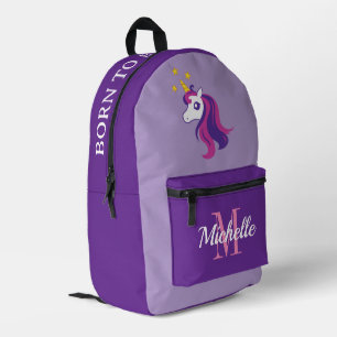 Mochila Impresa Niña de unicornio mágico rosa lindo vuelve a la es