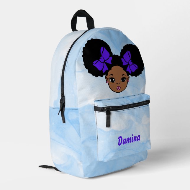 Mochila Impresa Niña Personalizada Azul (Esquina izquierda trasera)