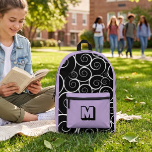 Mochila Impresa Niñas con estampado de lavanda lindo