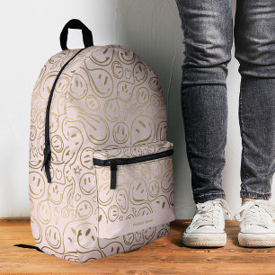 Mochila Impresa Niñas modernas sonrientes sonrisas de oro rosado