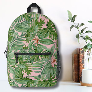 Mochila Impresa Niñas Tropicales Rosa Florido Precioso