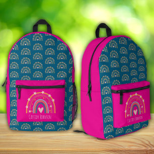 Mochila Impresa Niños arcoiris azules y rosas