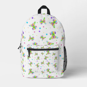 Mochila Impresa niños arcoíris perro cachorro lunares brillantes c