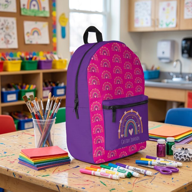 Mochila Impresa Niños arcoíris rosa y morado  (Subido por el creador)