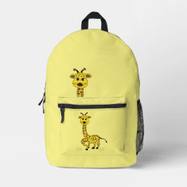 Mochila Impresa Niños De Animales De Girafa Acordados De Vuelta A 