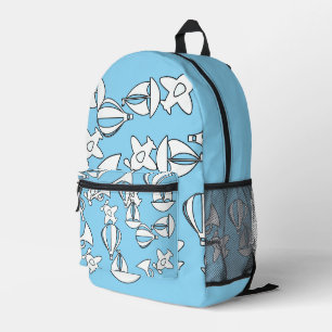 Mochila Impresa Niños De La Colección De Juguetes Lt Blue Kinder