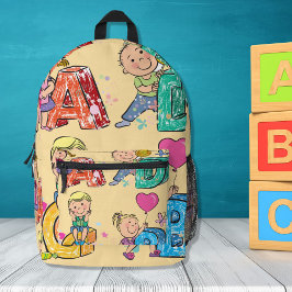 Mochila Impresa Niños de la escuela ABC