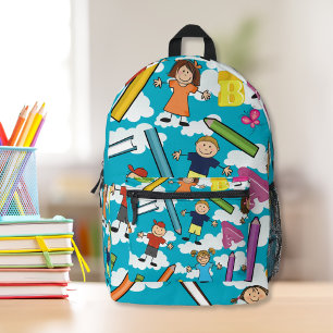 Mochila Impresa Niños de la Escuela ABC - Nubes