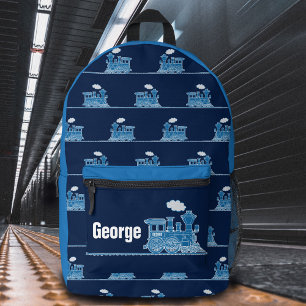 Mochila Impresa Niños llamados tren de vapor azul