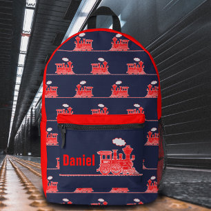 Mochila Impresa Niños llamados tren de vapor rojo