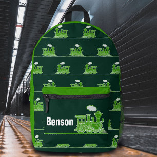Mochila Impresa Niños llamados tren de vapor verde