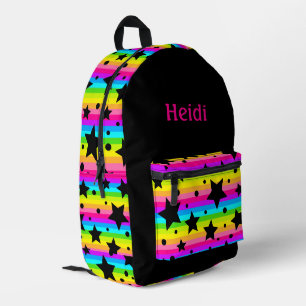 Mochila Impresa Niños modernos y brillantes estrellas del arco iri