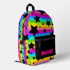 Mochila Impresa Niños modernos y brillantes estrellas del arco iri