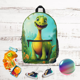 Mochila Impresa Niños Monogramas de Dinosaurio Cute