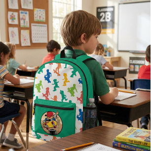 Mochila Impresa Niños Patinadores Coloridos
