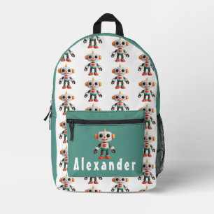 Mochila Impresa Niños Robot Personalizables