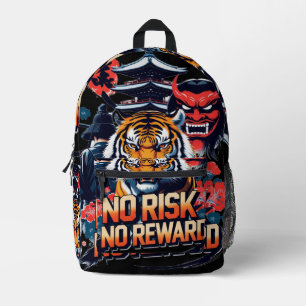 Mochila Impresa No hay riesgo de recompensa - Tigre de Samurai
