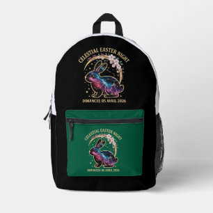 Mochila Impresa Noche Celestial de Pascua 2026 Conejo de la Conste