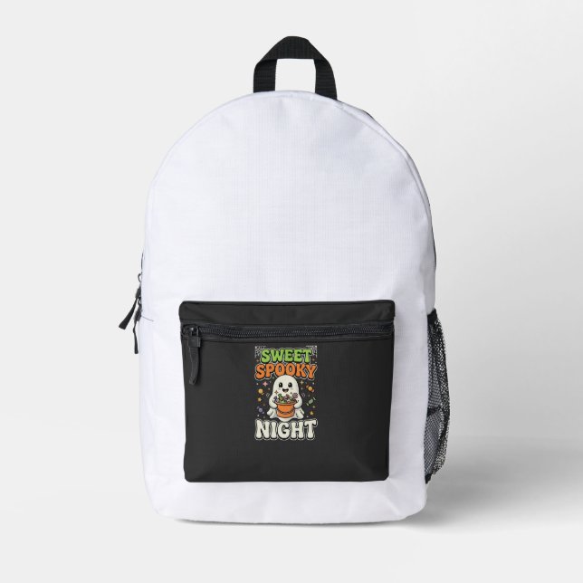 Mochila Impresa Noche de dulces de Halloween (Anverso)