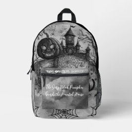 Mochila Impresa Noche de Halloween, La Calabaza Negra Espantosa Gu