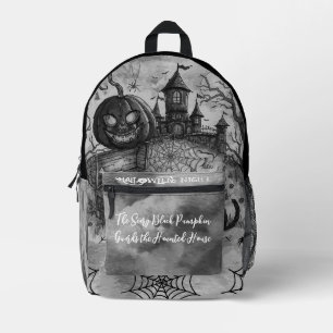 Mochila Impresa Noche de Halloween, La Calabaza Negra Espantosa Gu