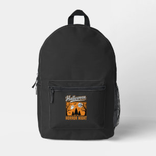 Mochila Impresa Noche de Terror de Halloween Bosque Fantasma Retro
