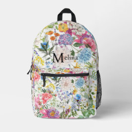 Mochila Impresa Nombre de bonito floral
