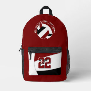 Mochila Impresa nombre de equipo de maroon black volleyball team
