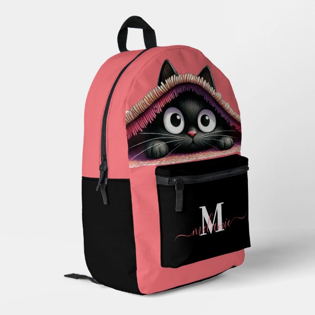 Mochila Impresa Nombre de guión de monograma de Personalizado de g (Esquina izquierda trasera)
