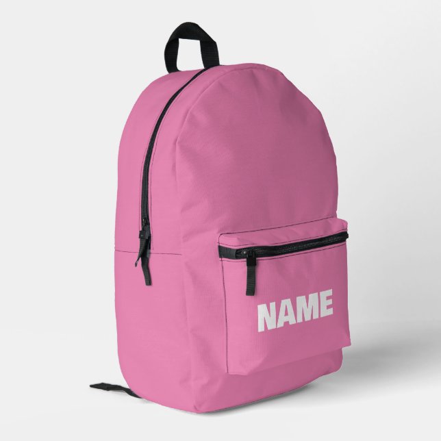 Mochila Impresa nombre de iniciales minimalistas de personalizable (Esquina izquierda trasera)