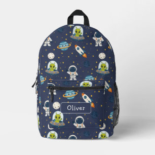 Mochila Impresa Nombre de la escuela de niños de cohete alienígena
