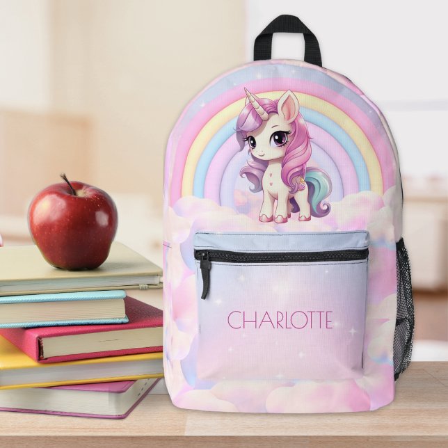 Mochila Impresa Nombre de niño personalizado del arcoiris de Unico (Subido por el creador)