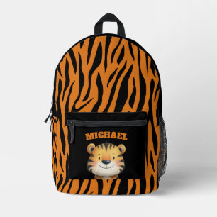 Mochila Impresa Nombre de patrón de rayas de cachorro de tigre en 