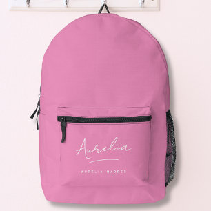 Mochila Impresa Nombre de secuencia tipográfica femenina rosa cali