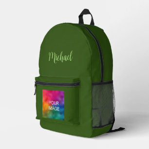 Mochila Impresa Nombre de tipografía Personalizado Color sólido ve