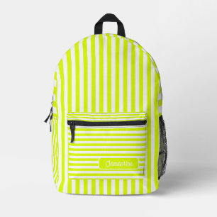 Mochila Impresa Nombre de tiras de venado de color amarillo y blan