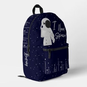 Mochila Impresa Nombre del adolescente de Pun del astronauta Space