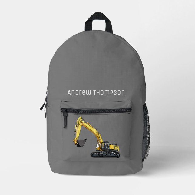 Mochila Impresa Nombre del equipo de construcción de excavación (Anverso)